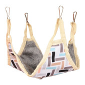 Мек хамак за малки животни Flamingo HAMMOCK CLAVIO MULTICOLOUR с плюш и кукички за лесно закачане